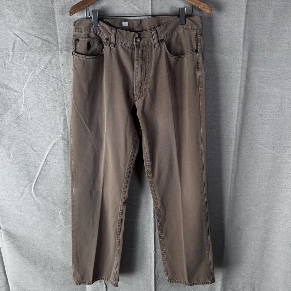 Polo Ralph Lauren Authentic Dungaree Mens 34x30 Tan Brown Cotton Twill Pants